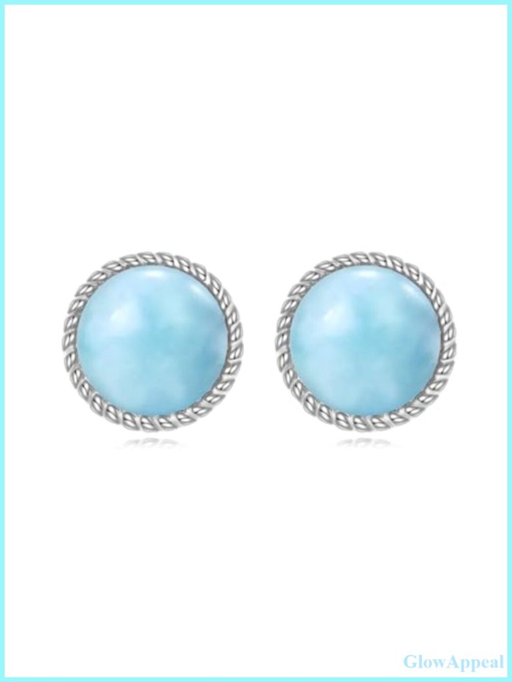 Larimar Stud Earrings 925 Sterling Silver Elegant Jewelry Gift for Women